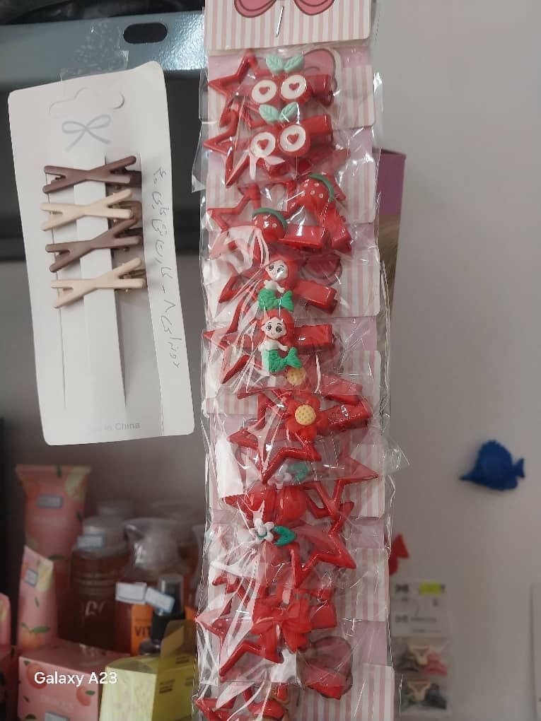 گیره مو انبری قرمز عروسکی جفتی
